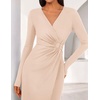 image:imageZESICA Womens Fall Long Sleeve Wrap Bodycon Cocktail Party DressesApricot