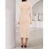 image:imageZESICA Womens Fall Long Sleeve Wrap Bodycon Cocktail Party DressesApricot