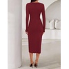 image:imageZESICA Womens Fall Long Sleeve Wrap Bodycon Cocktail Party DressesBurgundy