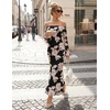 image:imageZESICA Womens Fall Off Shoulder Floral Wedding Guest Maxi DressesBlack