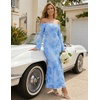 image:imageZESICA Womens Fall Off Shoulder Floral Wedding Guest Maxi DressesBlue