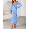 image:imageZESICA Womens Fall Off Shoulder Floral Wedding Guest Maxi DressesBlue