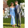 image:imageZESICA Womens Fall Off Shoulder Floral Wedding Guest Maxi DressesBlue