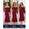 image:imageZESICA Womens Fall Off Shoulder Floral Wedding Guest Maxi DressesRed