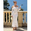 image:imageZESICA Womens Fall Off Shoulder Floral Wedding Guest Maxi DressesWhite