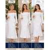 image:imageZESICA Womens Fall Off Shoulder Floral Wedding Guest Maxi DressesWhite