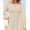 image:imageZESICA Womens Fall Wedding Guest Long Sleeve Boho Midi DressApricot