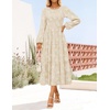 image:imageZESICA Womens Fall Wedding Guest Long Sleeve Boho Midi DressApricot