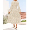 image:imageZESICA Womens Fall Wedding Guest Long Sleeve Boho Midi DressApricot