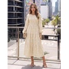 image:imageZESICA Womens Fall Wedding Guest Long Sleeve Boho Midi DressApricot