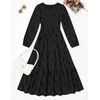 image:imageZESICA Womens Fall Wedding Guest Long Sleeve Boho Midi DressBlack