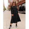 image:imageZESICA Womens Fall Wedding Guest Long Sleeve Boho Midi DressBlack