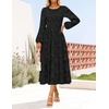 image:imageZESICA Womens Fall Wedding Guest Long Sleeve Boho Midi DressBlack