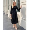 image:imageZESICA Womens Fall Wedding Guest Long Sleeve Boho Midi DressBlack