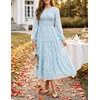 image:imageZESICA Womens Fall Wedding Guest Long Sleeve Boho Midi DressBlue