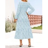image:imageZESICA Womens Fall Wedding Guest Long Sleeve Boho Midi DressBlue