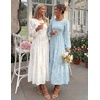 image:imageZESICA Womens Fall Wedding Guest Long Sleeve Boho Midi DressBlue