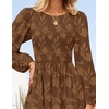 image:imageZESICA Womens Fall Wedding Guest Long Sleeve Boho Midi DressCaramel