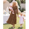 image:imageZESICA Womens Fall Wedding Guest Long Sleeve Boho Midi DressCaramel