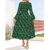 image:imageZESICA Womens Fall Wedding Guest Long Sleeve Boho Midi DressDark Green