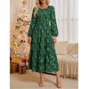 image:imageZESICA Womens Fall Wedding Guest Long Sleeve Boho Midi DressDark Green