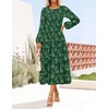 image:imageZESICA Womens Fall Wedding Guest Long Sleeve Boho Midi DressDark Green