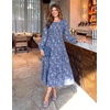 image:imageZESICA Womens Fall Wedding Guest Long Sleeve Boho Midi DressDusty Blue
