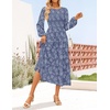 image:imageZESICA Womens Fall Wedding Guest Long Sleeve Boho Midi DressDusty Blue