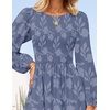 image:imageZESICA Womens Fall Wedding Guest Long Sleeve Boho Midi DressDusty Blue
