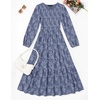 image:imageZESICA Womens Fall Wedding Guest Long Sleeve Boho Midi DressDusty Blue