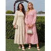 image:imageZESICA Womens Fall Wedding Guest Long Sleeve Boho Midi DressPink