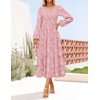image:imageZESICA Womens Fall Wedding Guest Long Sleeve Boho Midi DressPink