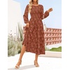image:imageZESICA Womens Fall Wedding Guest Long Sleeve Boho Midi DressRust