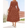 image:imageZESICA Womens Fall Wedding Guest Long Sleeve Boho Midi DressRust