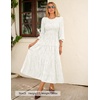 image:imageZESICA Womens Fall Wedding Guest Long Sleeve Boho Midi DressWhite