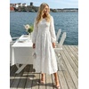 image:imageZESICA Womens Fall Wedding Guest Long Sleeve Boho Midi DressWhite