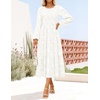 image:imageZESICA Womens Fall Wedding Guest Long Sleeve Boho Midi DressWhite