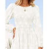image:imageZESICA Womens Fall Wedding Guest Long Sleeve Boho Midi DressWhite