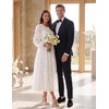 image:imageZESICA Womens Fall Wedding Guest Long Sleeve Boho Midi DressWhite