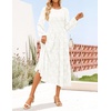 image:imageZESICA Womens Fall Wedding Guest Long Sleeve Boho Midi DressWhite