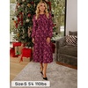 image:imageZESICA Womens Fall Wedding Guest Long Sleeve Boho Midi DressWine