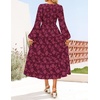 image:imageZESICA Womens Fall Wedding Guest Long Sleeve Boho Midi DressWine