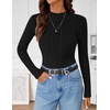 image:imageZESICA Womens Fleece Sherpa Lined Tops Fall Winter SweatersBlack