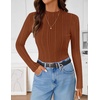 image:imageZESICA Womens Fleece Sherpa Lined Tops Fall Winter SweatersCaramel