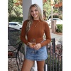 image:imageZESICA Womens Fleece Sherpa Lined Tops Fall Winter SweatersCaramel