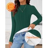 image:imageZESICA Womens Fleece Sherpa Lined Tops Fall Winter SweatersDarkgreen