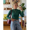 image:imageZESICA Womens Fleece Sherpa Lined Tops Fall Winter SweatersDarkgreen