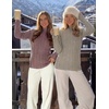 image:imageZESICA Womens Fleece Sherpa Lined Tops Fall Winter SweatersDustypink