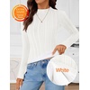 image:imageZESICA Womens Fleece Sherpa Lined Tops Fall Winter SweatersWhite