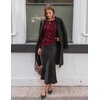 image:imageZESICA Womens Floral Long Sleeve Shirts 2026 Spring Boat Neck Mesh Ruched Tops Fitted Asymmetrical Going Out BlousesRed